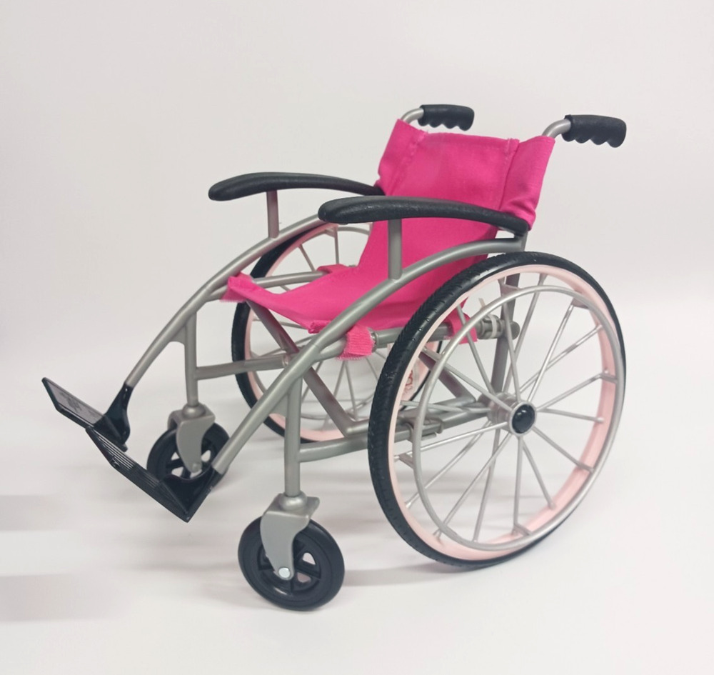 Battat OG Our Generation Pink Wheelchair Collapsible For 18" Doll